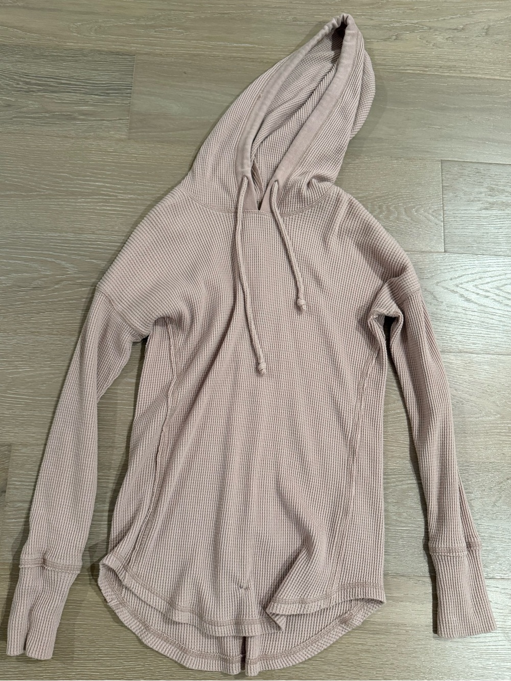 Abercrombie & Fitch Waffle-Knit Hoodie - Dusty Rose